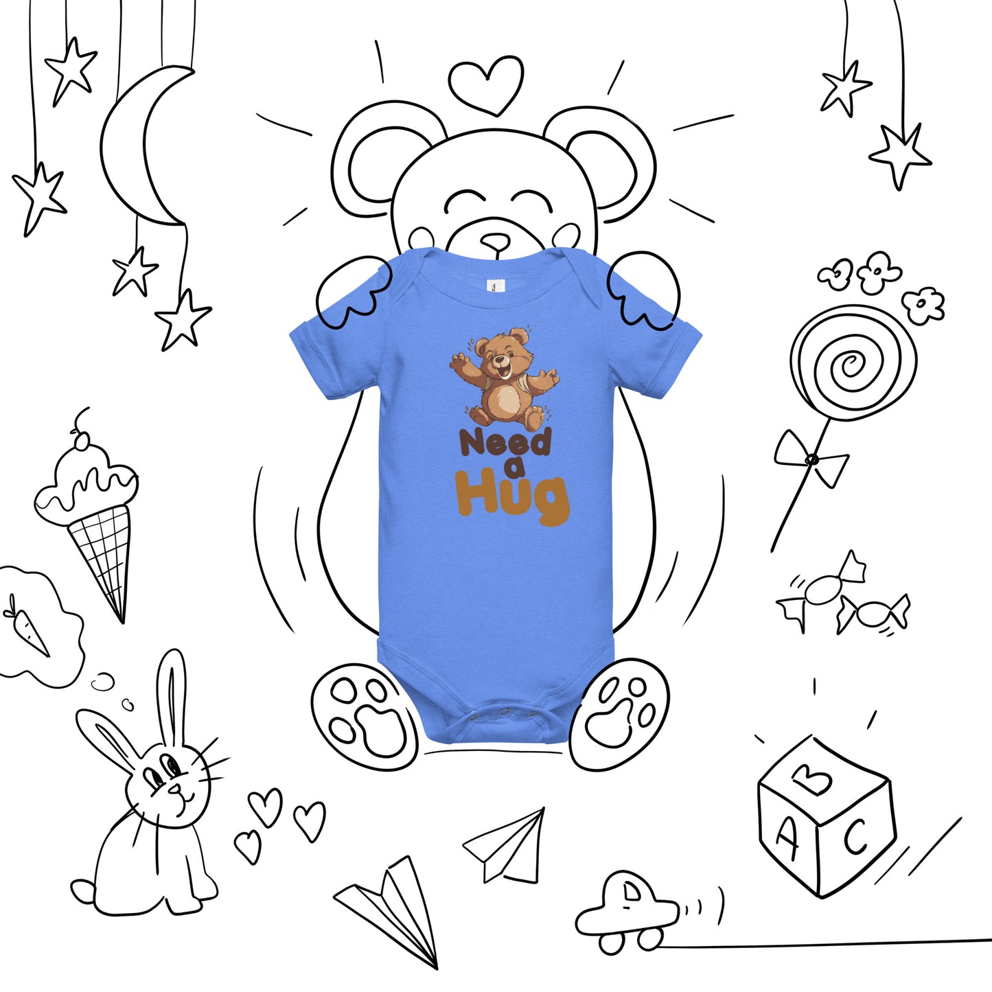 Infant Love: Hugs Are Free Teddy Bear Baby One Piece