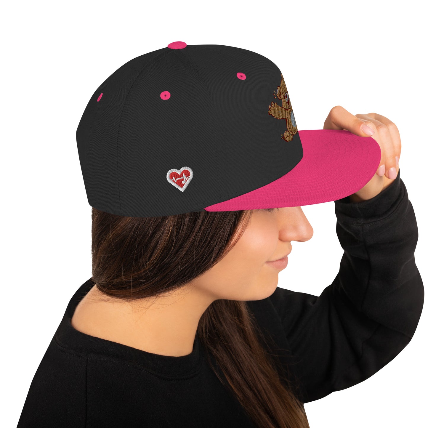 Heartbeat Teddy Bear Snap Back Hat