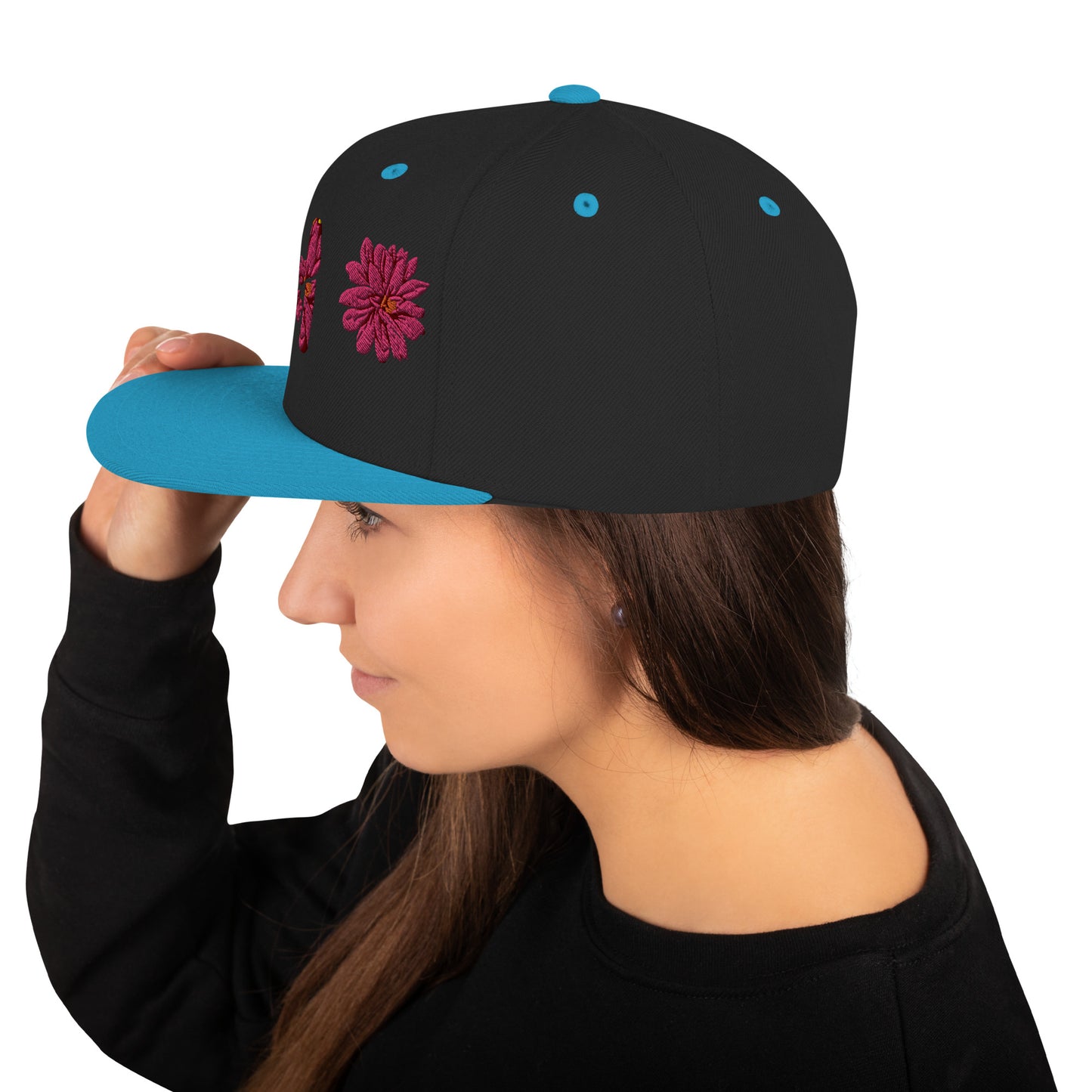 Heartbeat Floral Snap Back Hat