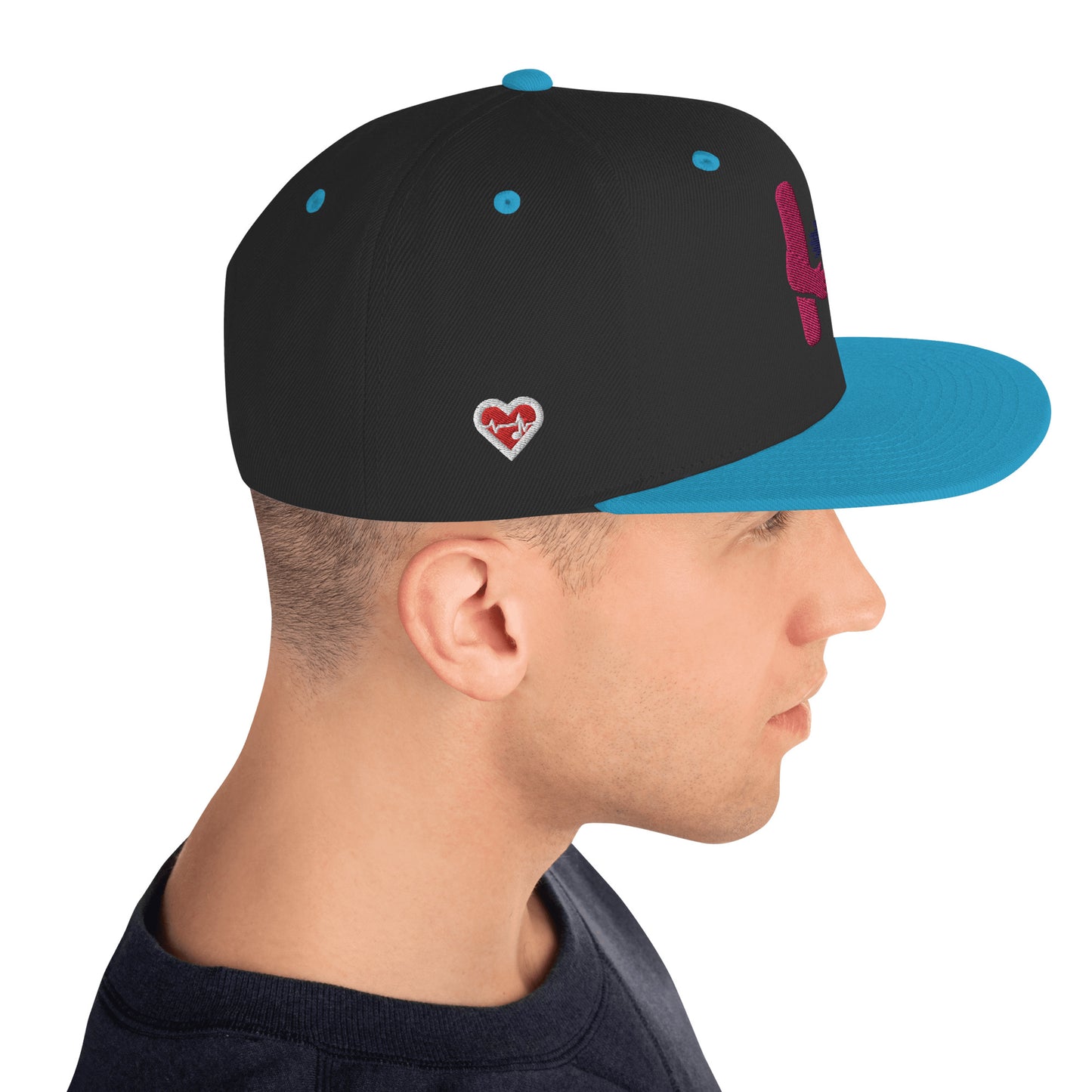 Heartbeat Pink & Blue Snap Back Hat