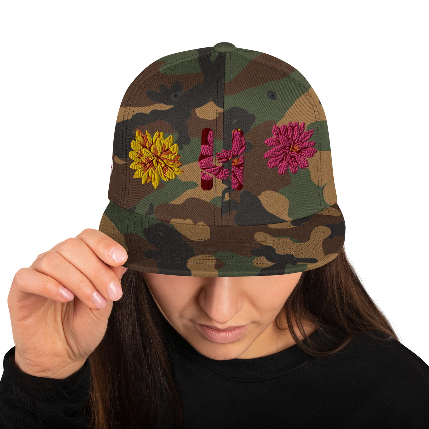 Heartbeat Floral Snap Back Hat