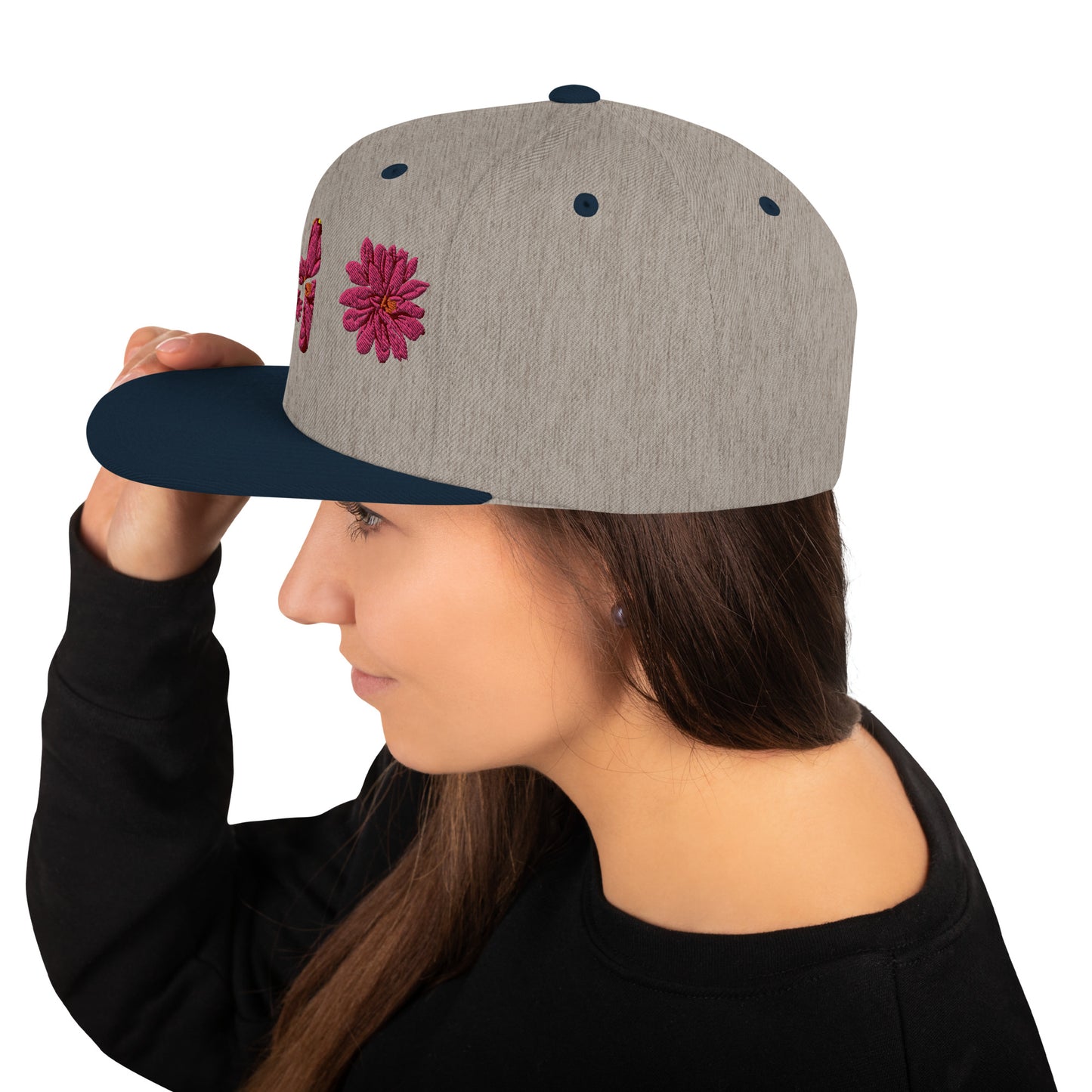 Heartbeat Floral Snap Back Hat