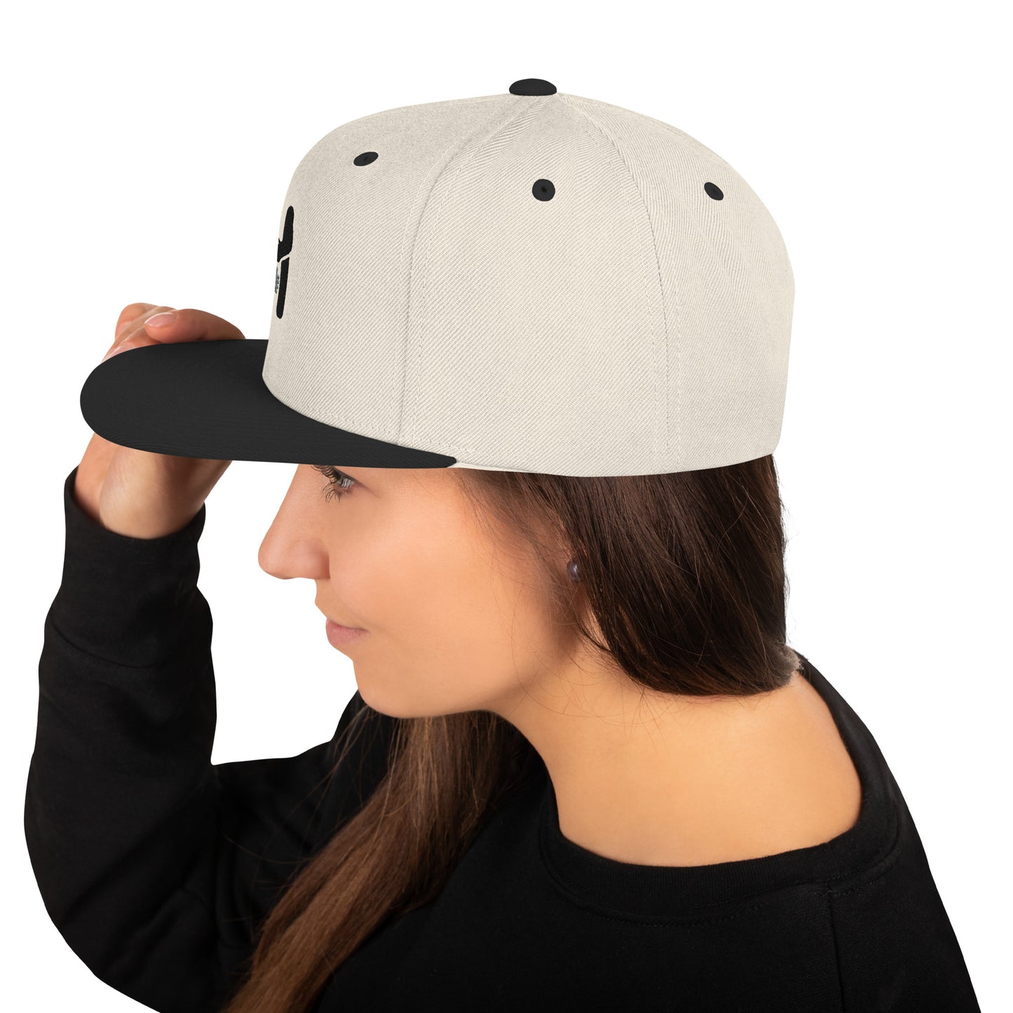 Silver and Black Logo Snap Back Hat