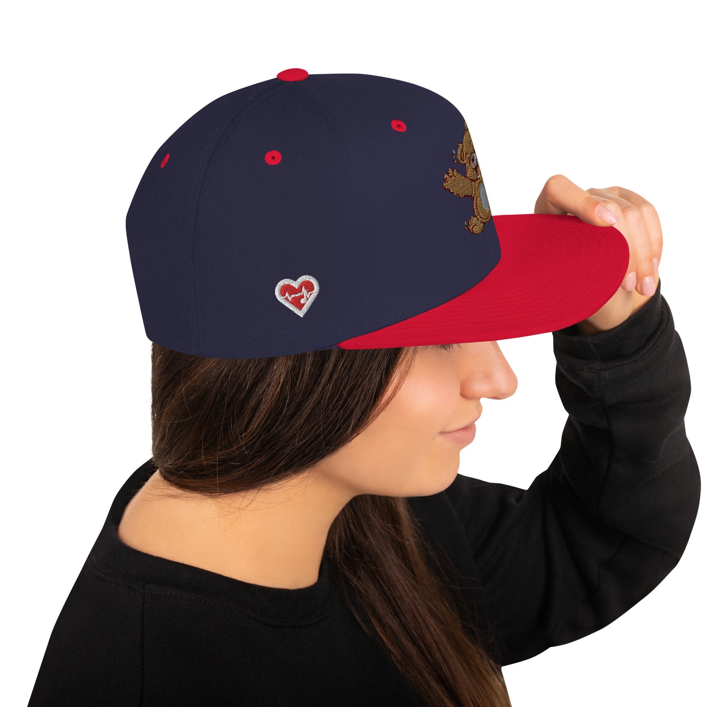 Heartbeat Teddy Bear Snap Back Hat