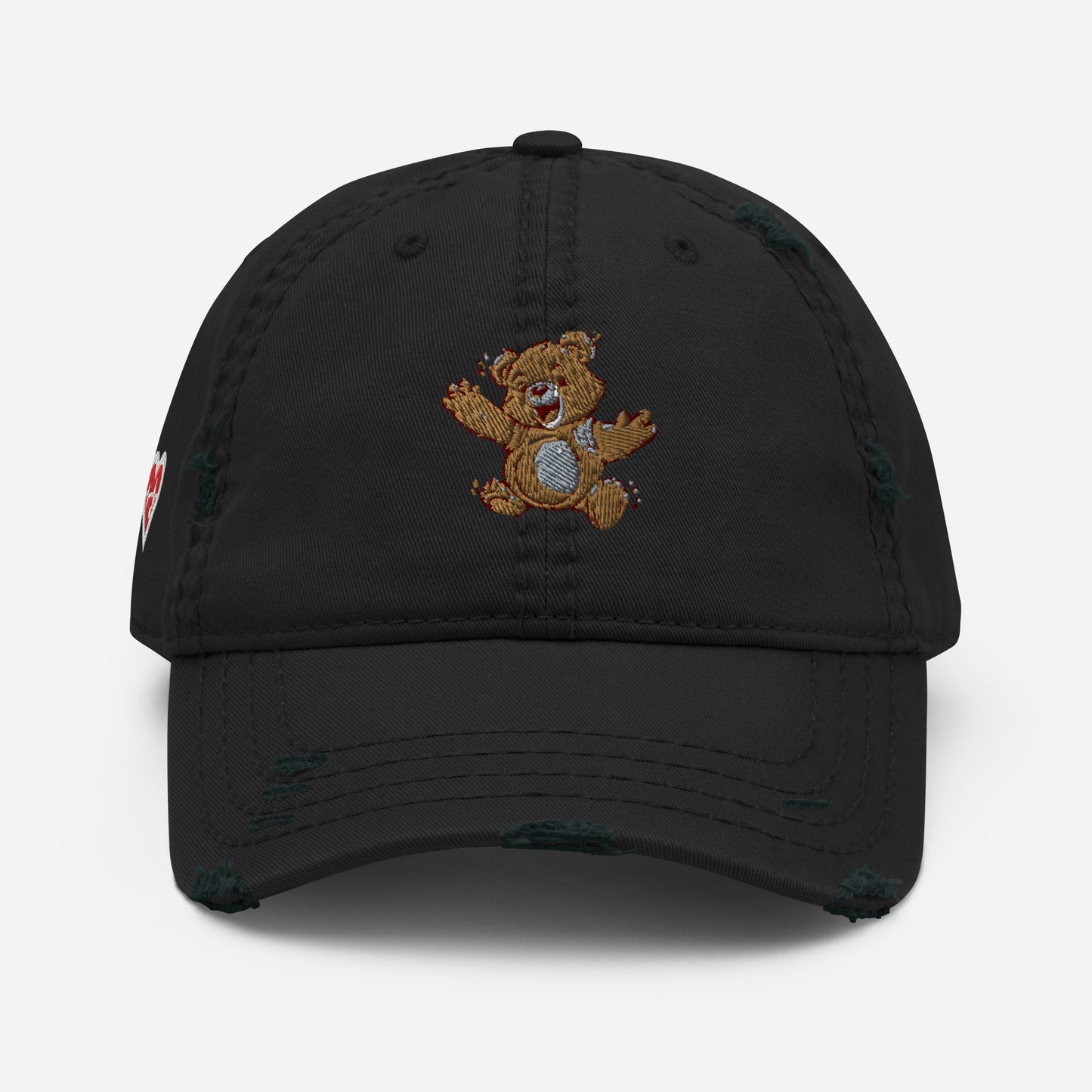 Heartbeat Teddy Bear Distressed Hat