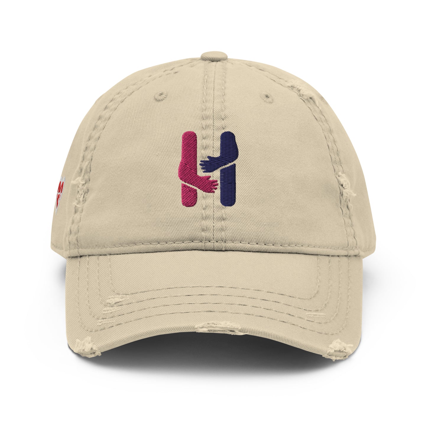 Heartbeat Pink & Blue Distressed Hat