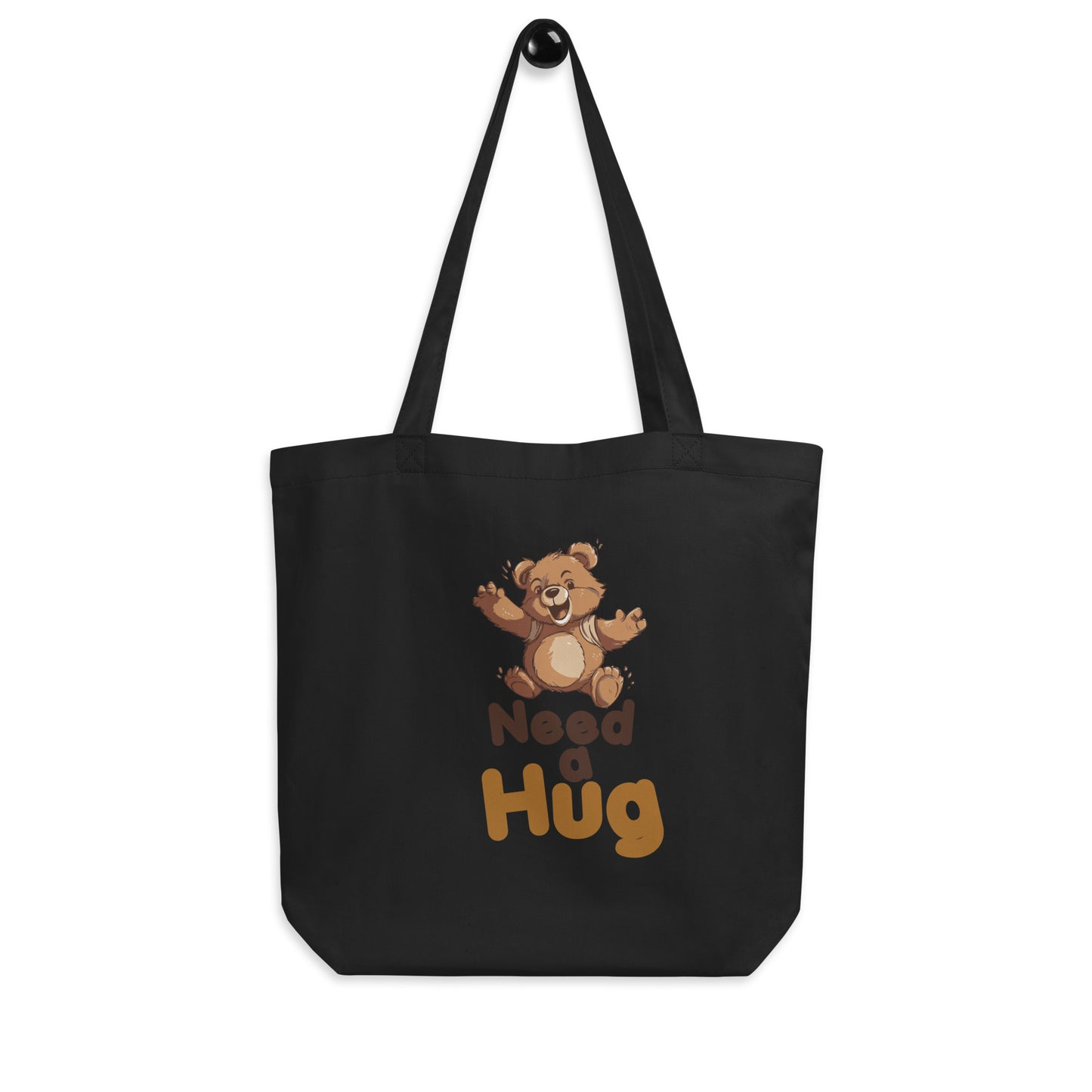 Cuddly Carry: Hugs Are Free Teddy Bear Eco Tote Bag