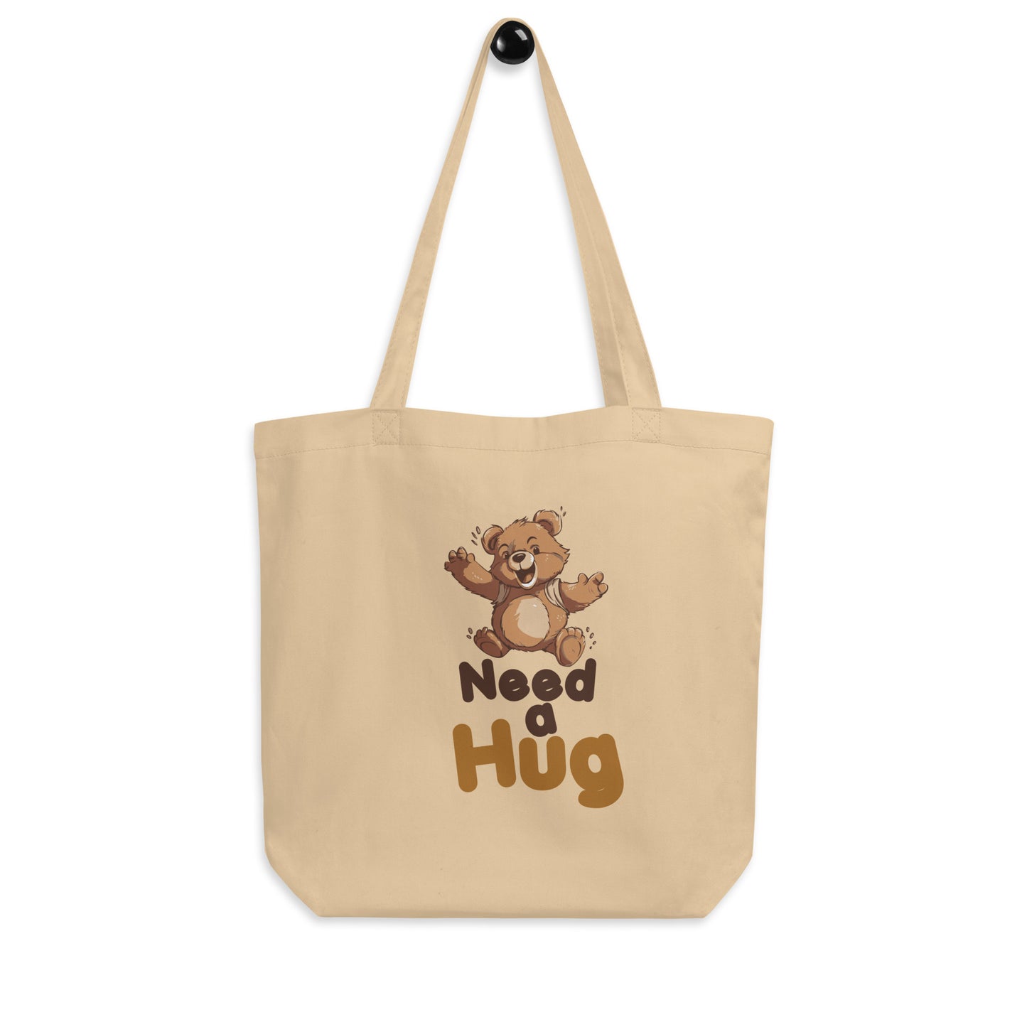 Cuddly Carry: Hugs Are Free Teddy Bear Eco Tote Bag