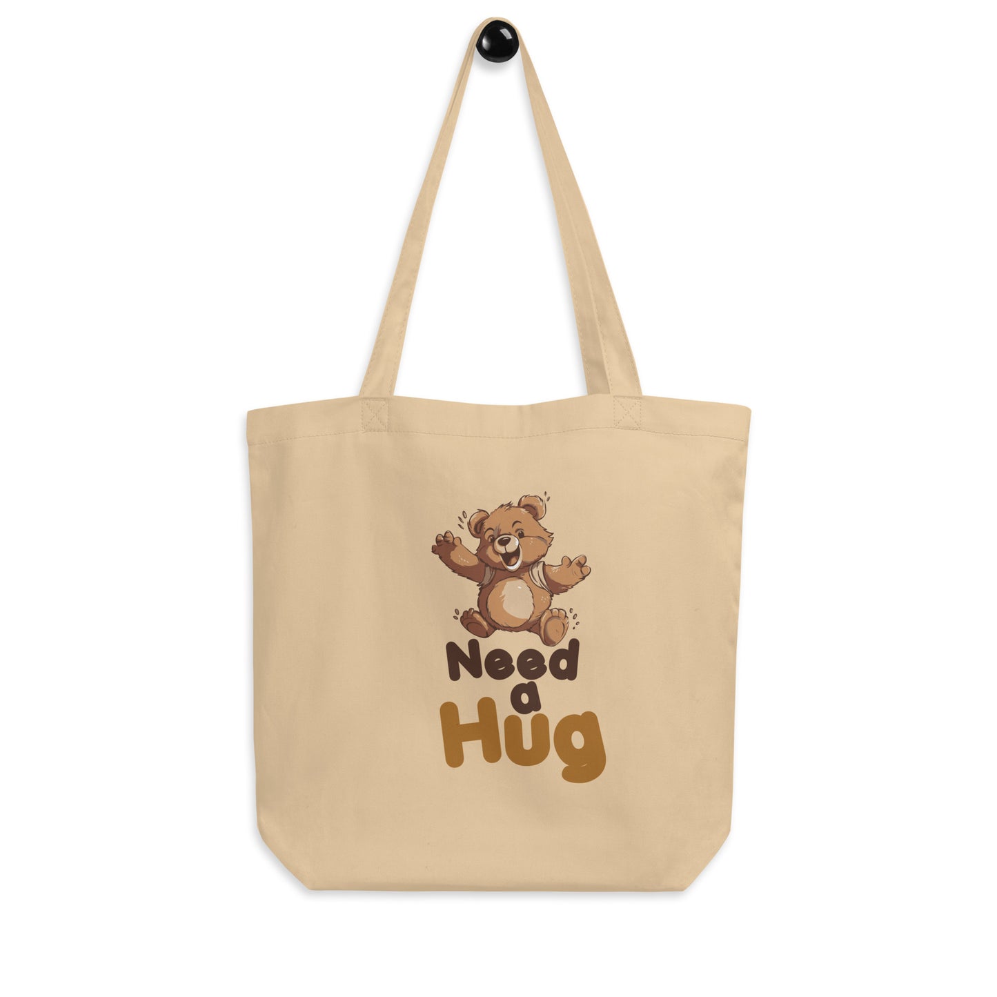 Cuddly Carry: Hugs Are Free Teddy Bear Eco Tote Bag