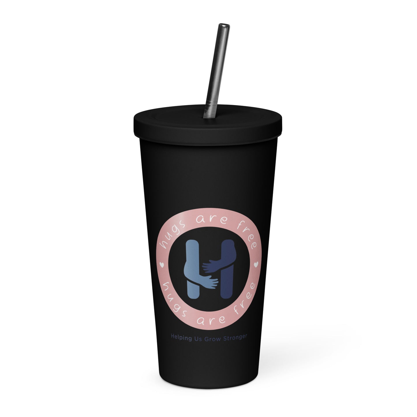 Tribute in Every Sip: Hugs Are Free Insulated Tumbler with a straw