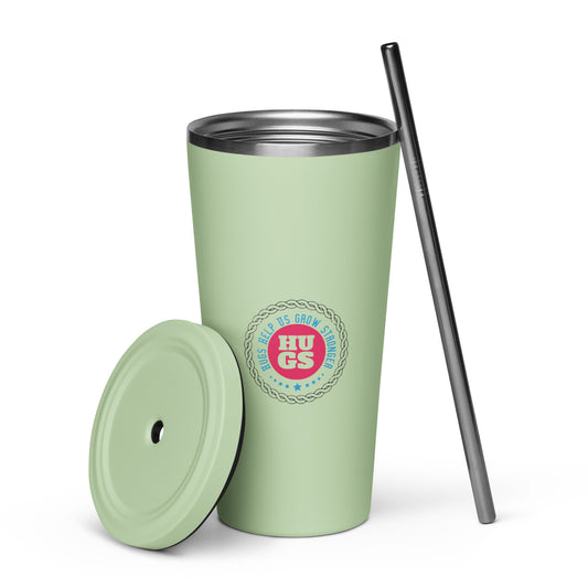 Tribute in Every Sip: Hugs Are Free Insulated Tumbler with a straw