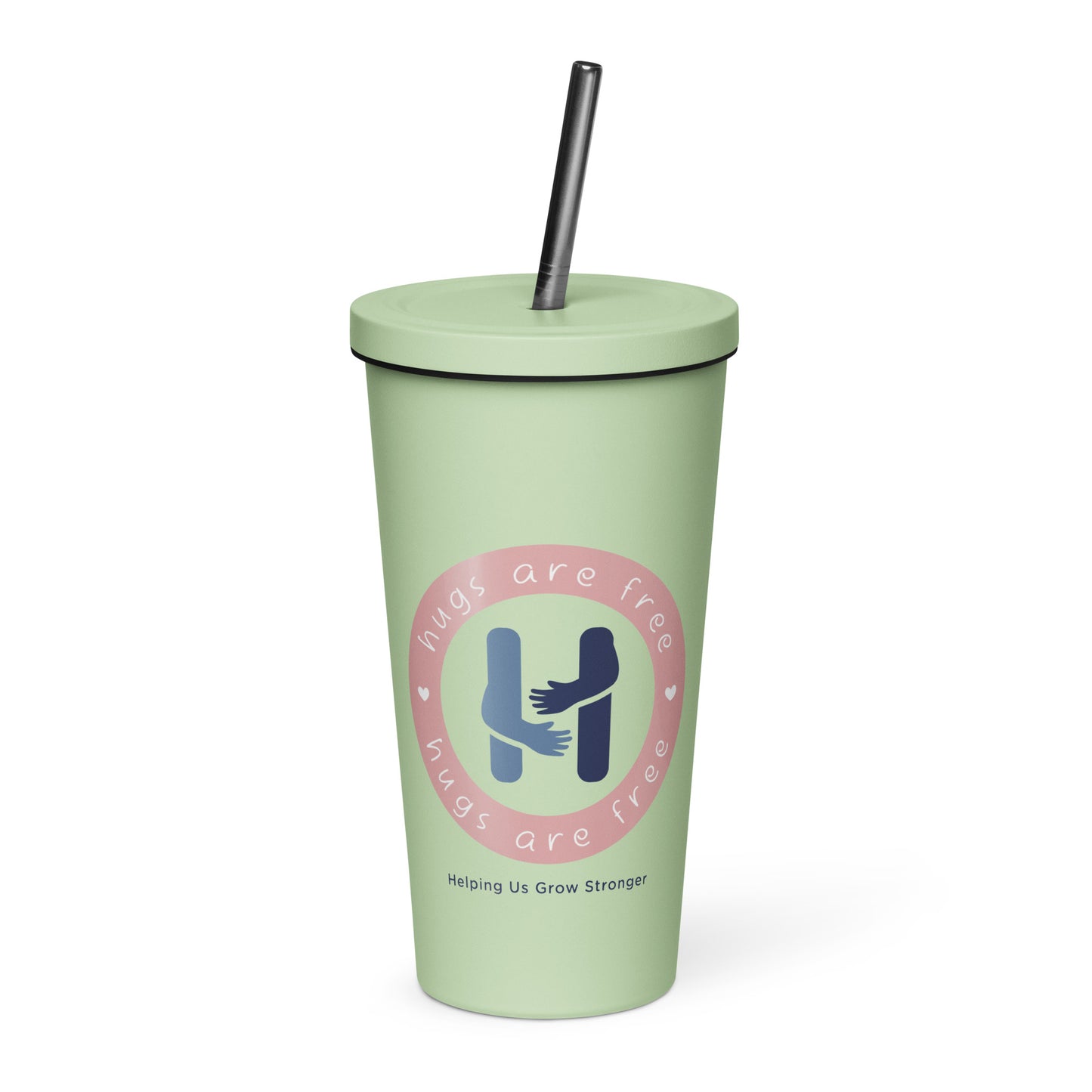 Tribute in Every Sip: Hugs Are Free Insulated Tumbler with a straw