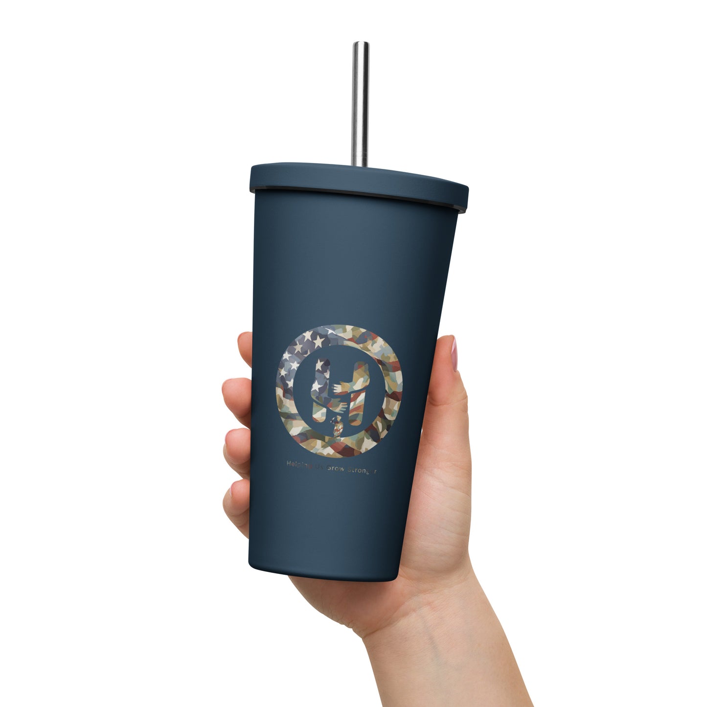 Tribute in Every Sip: Memorial Day Insulated Tumbler with a straw