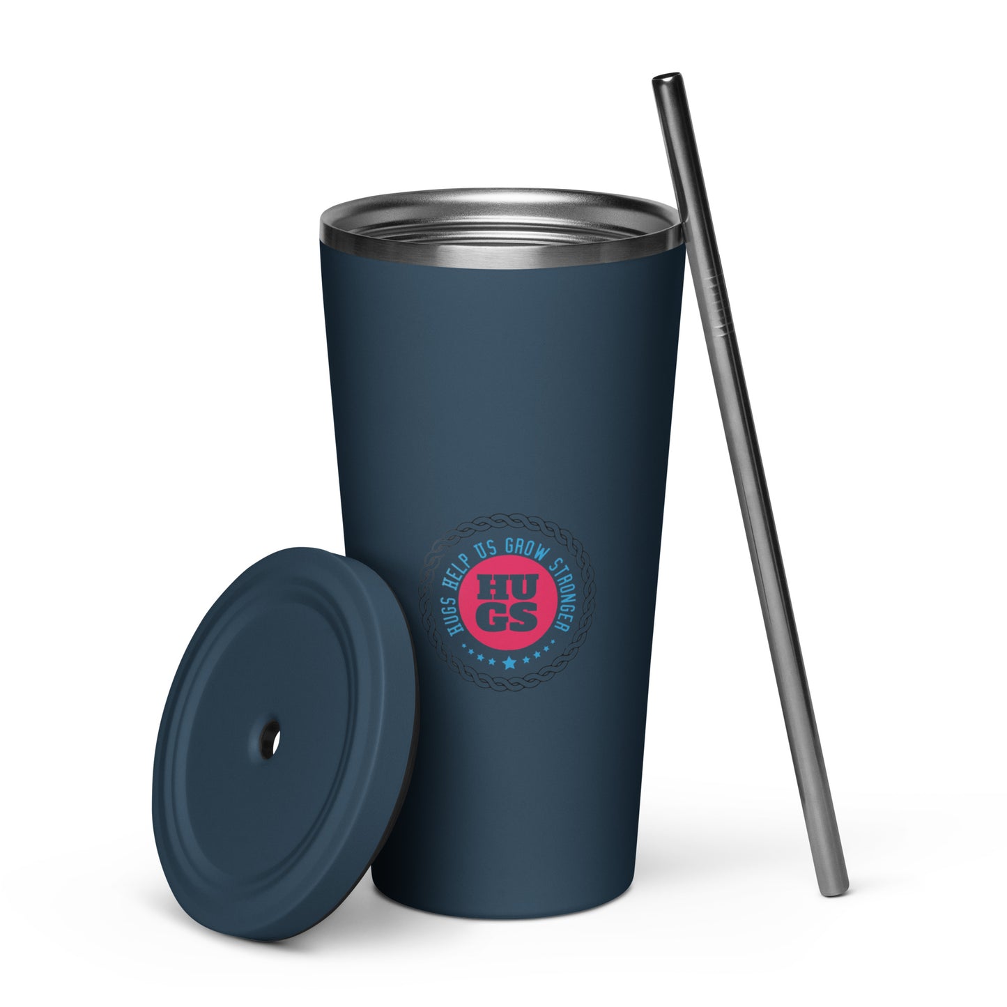 Tribute in Every Sip: Hugs Are Free Insulated Tumbler with a straw