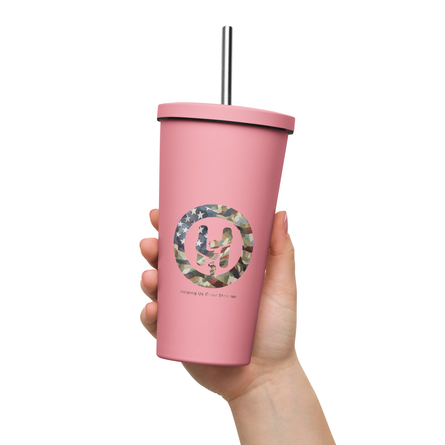 Tribute in Every Sip: Memorial Day Insulated Tumbler with a straw