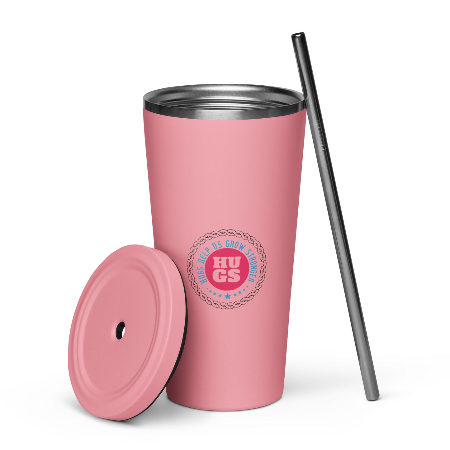 Tribute in Every Sip: Hugs Are Free Insulated Tumbler with a straw