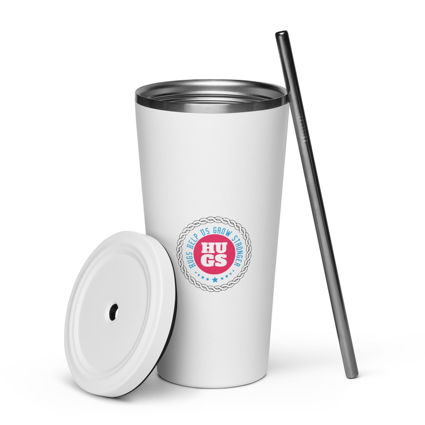 Tribute in Every Sip: Hugs Are Free Insulated Tumbler with a straw