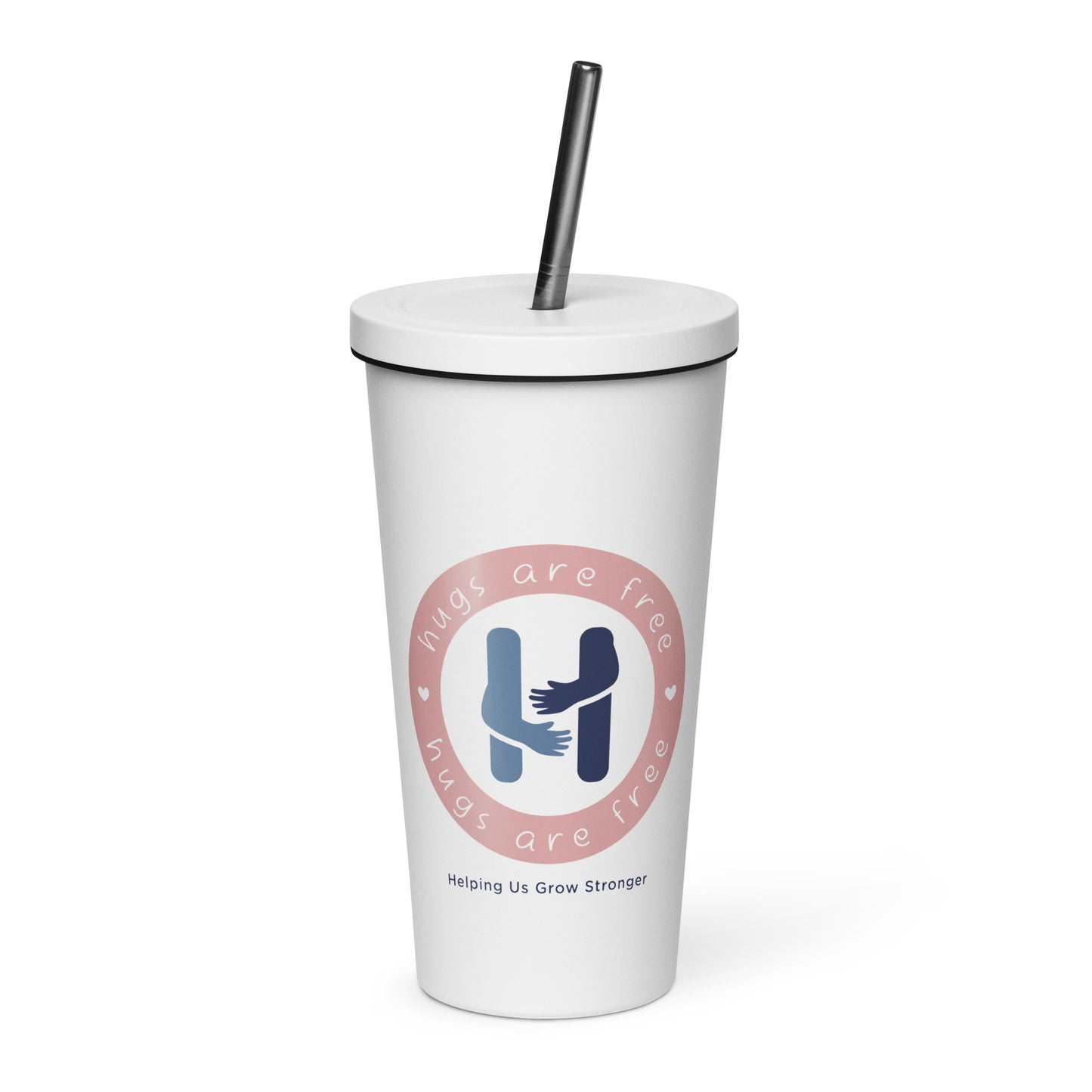 Tribute in Every Sip: Hugs Are Free Insulated Tumbler with a straw