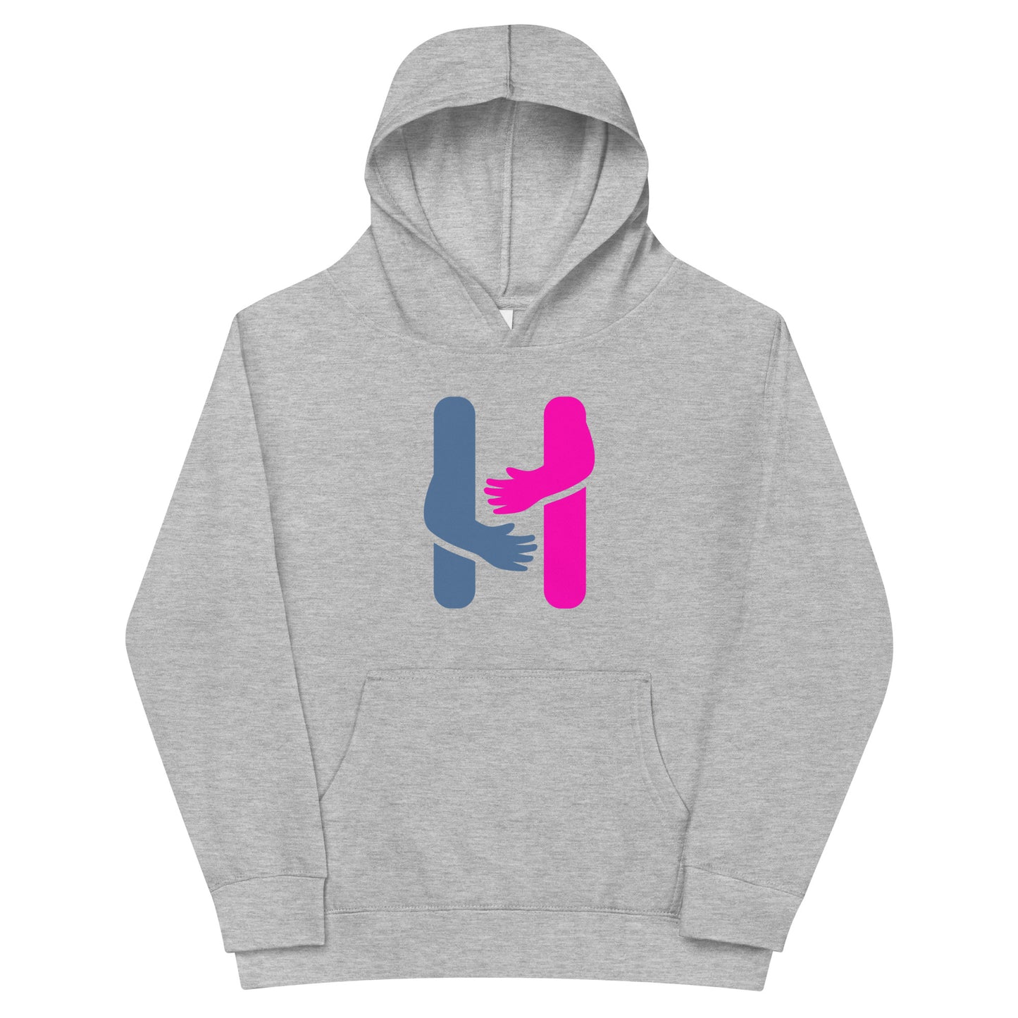 Stay Cozy in Style with Our Pink and Blue Logo Kids Fleece Hoodie