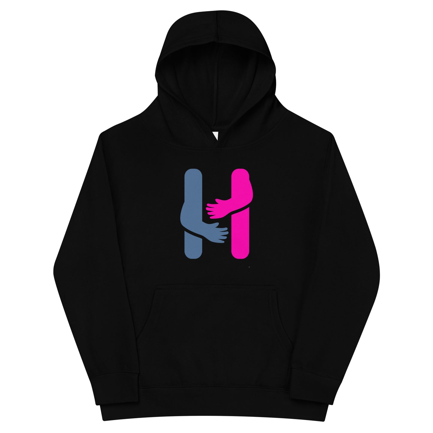 Stay Cozy in Style with Our Pink and Blue Logo Kids Fleece Hoodie