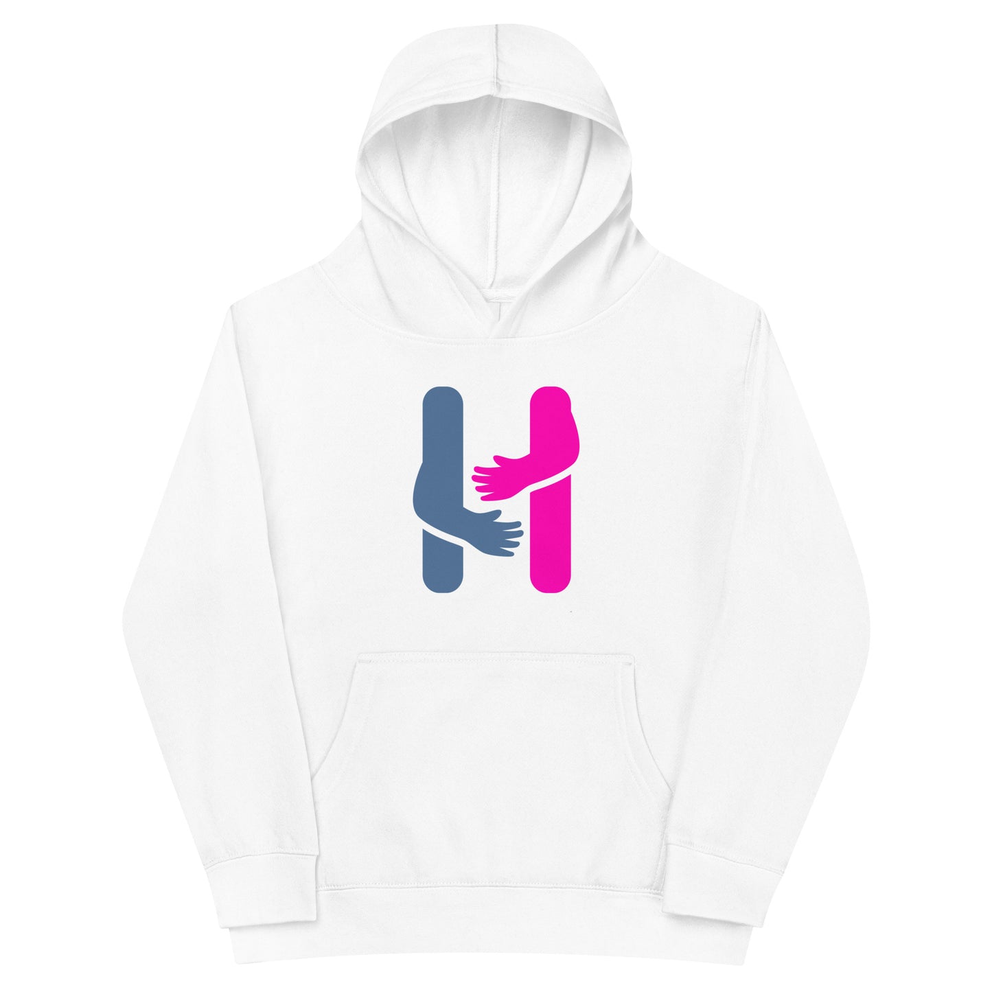 Stay Cozy in Style with Our Pink and Blue Logo Kids Fleece Hoodie