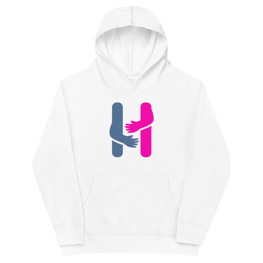 Stay Cozy in Style with Our Pink and Blue Logo Kids Fleece Hoodie