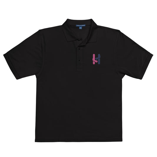 Pink and Blue Logo Men's Premium Polo