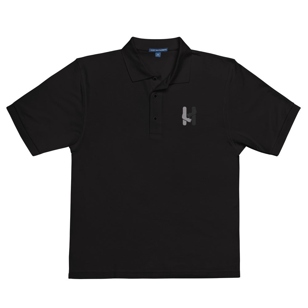 Classic Silver and Black Logo Men's Polo