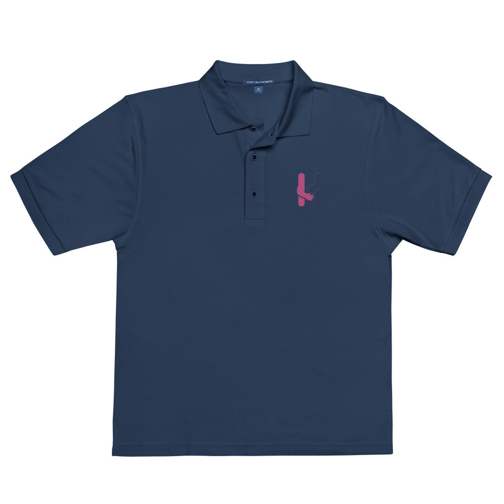 Pink and Blue Logo Men's Premium Polo