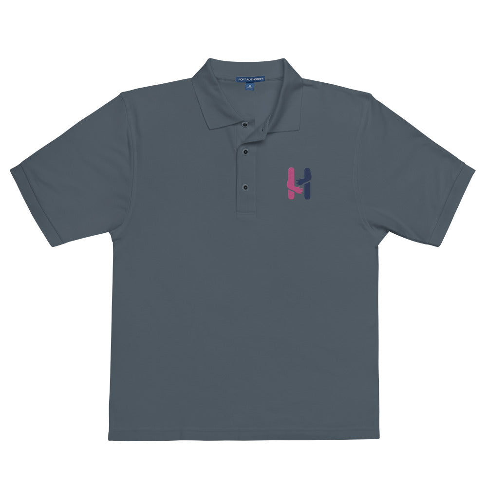 Pink and Blue Logo Men's Premium Polo