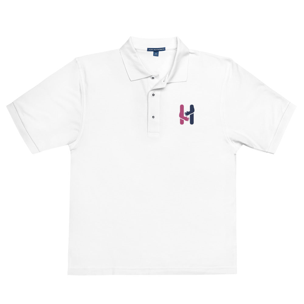 Pink and Blue Logo Men's Premium Polo