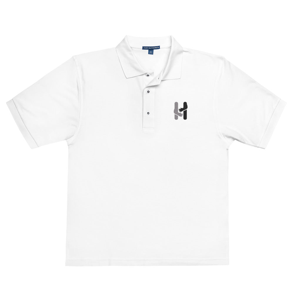 Classic Silver and Black Logo Men's Polo