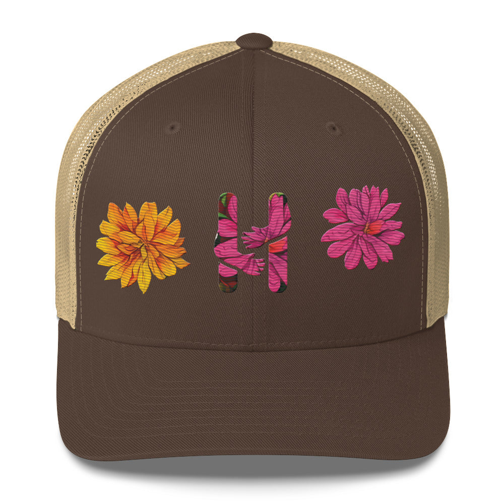 Heartbeat Floral Trucker Hat