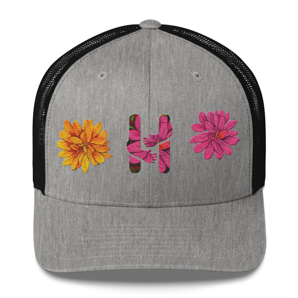 Heartbeat Floral Trucker Hat