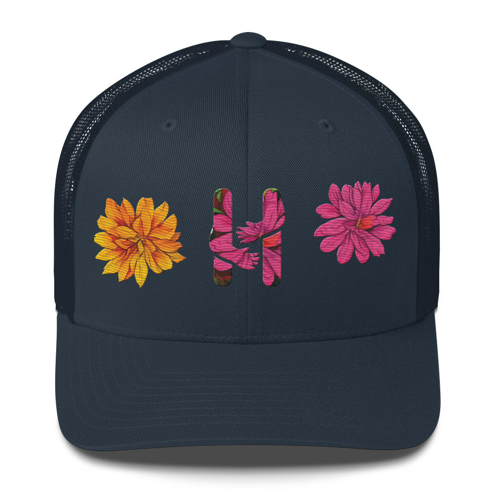 Heartbeat Floral Trucker Hat