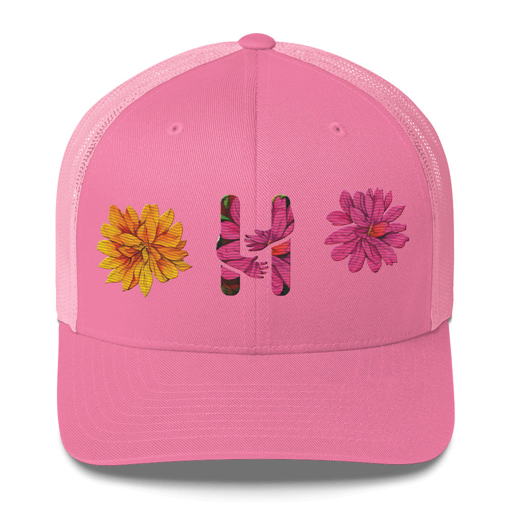 Heartbeat Floral Trucker Hat