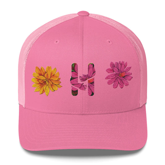 Heartbeat Floral Trucker Hat