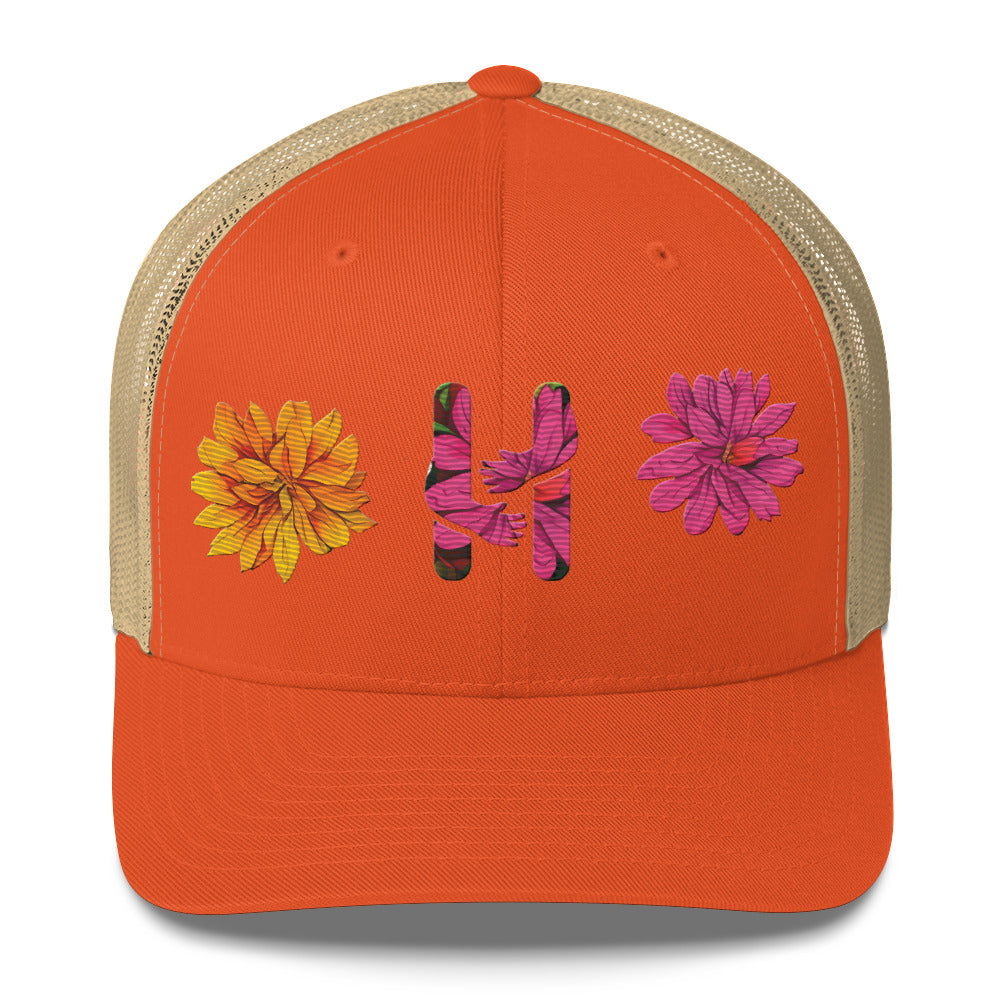 Heartbeat Floral Trucker Hat