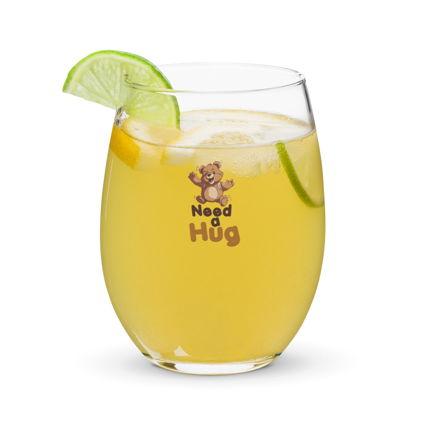 Sip with Bears: Hugs Are Free Teddy Bear Stemless Wine Glass