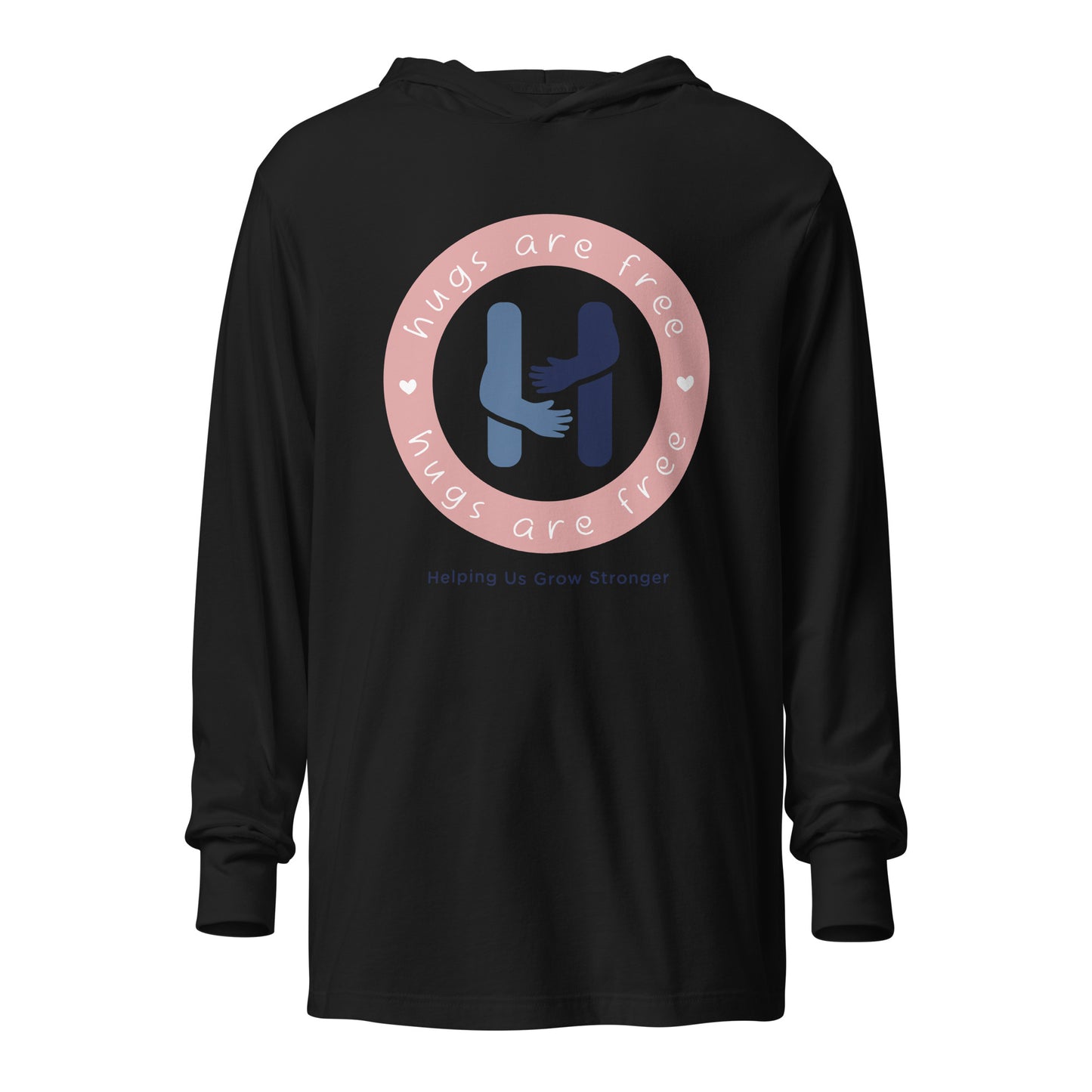 Hugs Are Free Standard Logo Hooded Long Sleeve