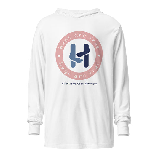 Hugs Are Free Standard Logo Hooded Long Sleeve