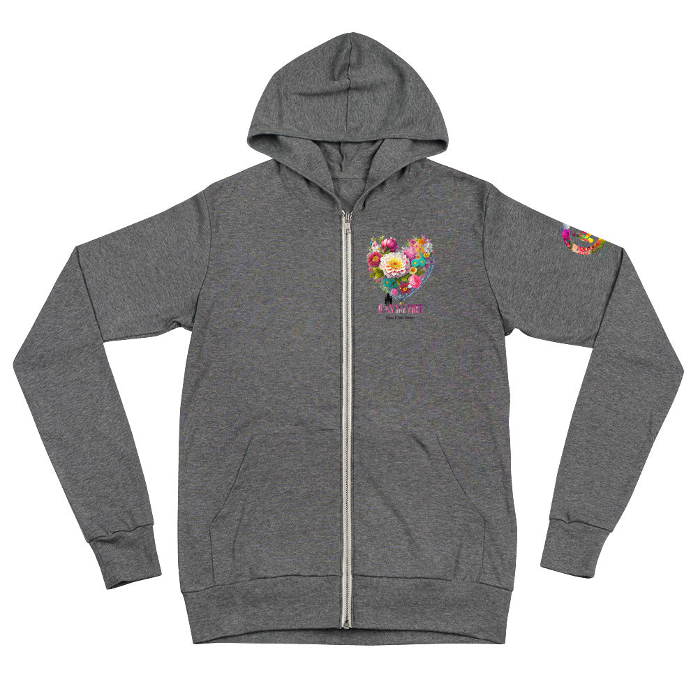 Mom's Hug: Celebrating Mothers Unisex Zip Hoodie