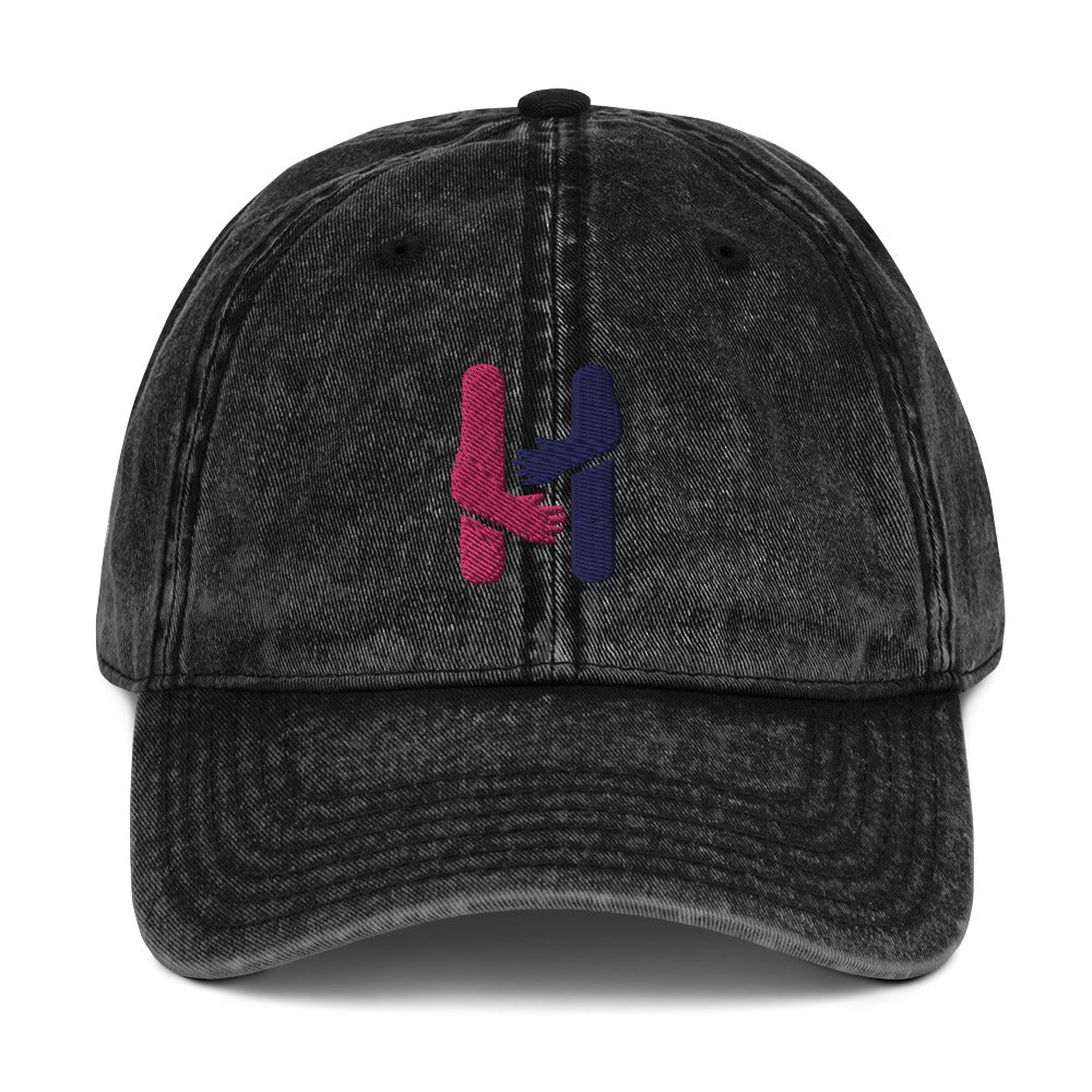 Heartbeat Pink & Blue Vintage Cotton Twill Hat