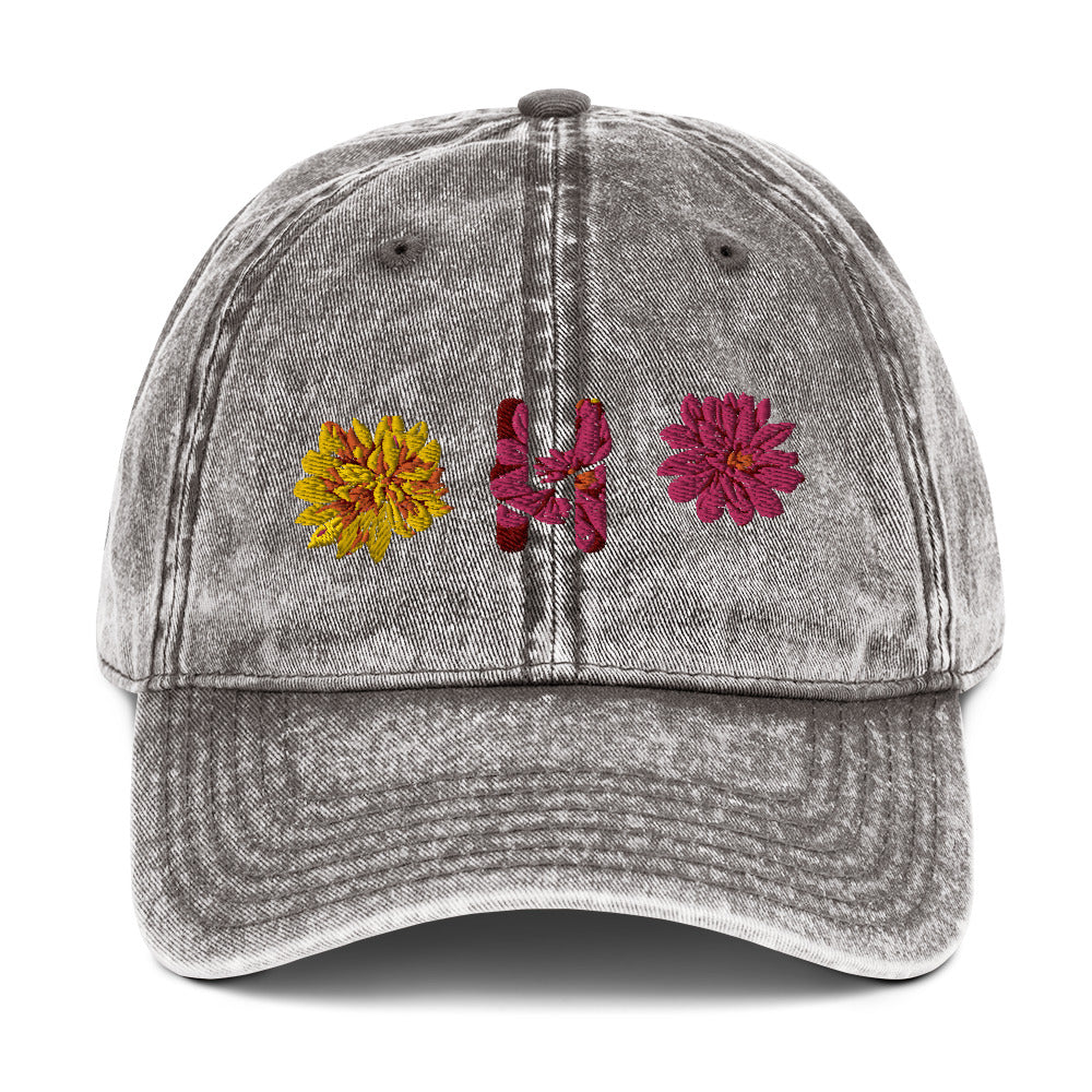 Heartbeat Floral Vintage Cotton Twill Hat