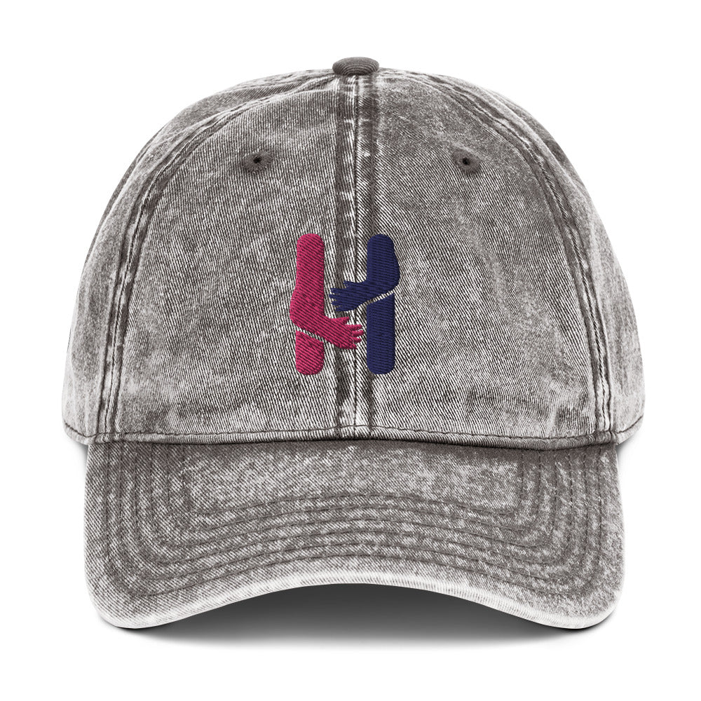 Heartbeat Pink & Blue Vintage Cotton Twill Hat