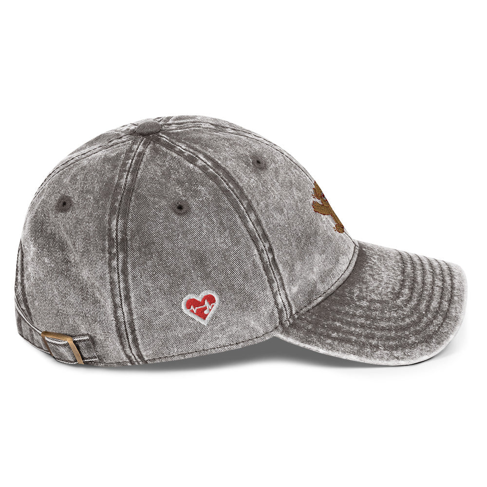 Heartbeat Teddy Bear Vintage Cotton Twill Hat