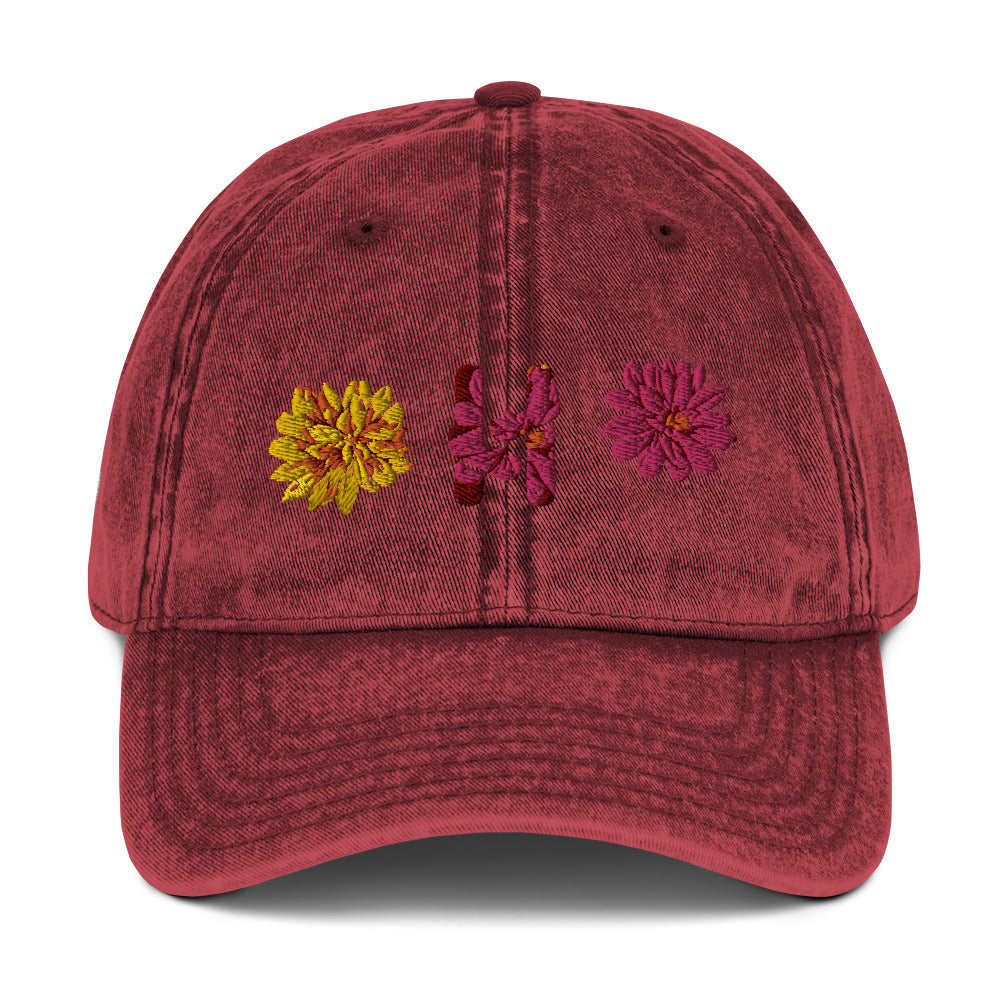 Heartbeat Floral Vintage Cotton Twill Hat