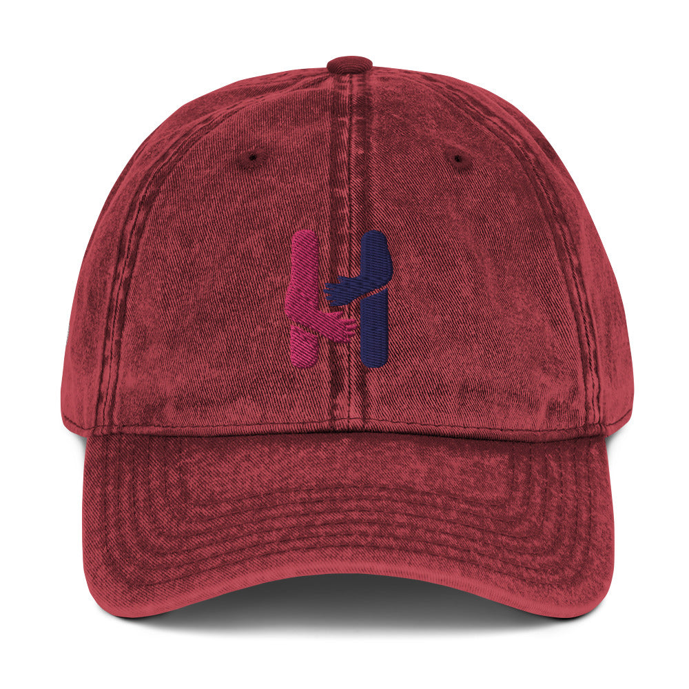 Heartbeat Pink & Blue Vintage Cotton Twill Hat