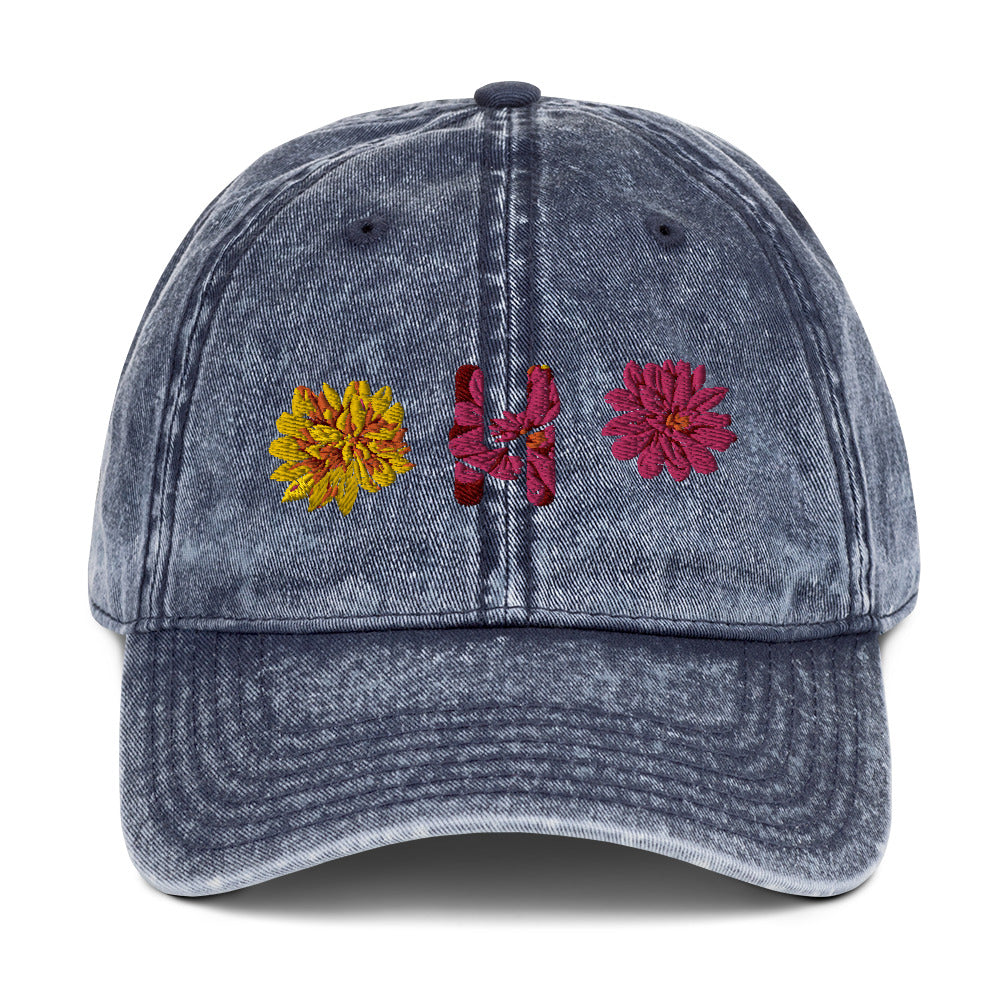 Heartbeat Floral Vintage Cotton Twill Hat