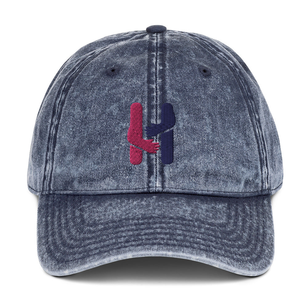 Heartbeat Pink & Blue Vintage Cotton Twill Hat